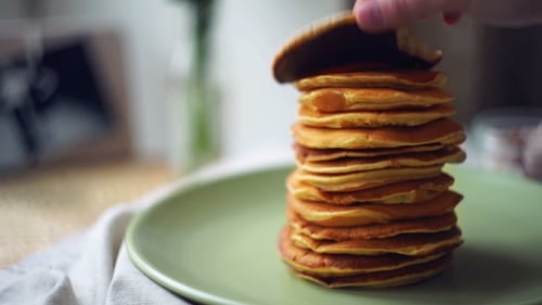 Stack of Pancakes on a Plate