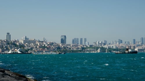 Sea Traffic In Bosphorus Strait