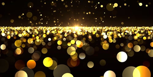 Golden Shimmering Bokeh Particles Loop Background