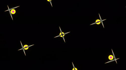 Dynamic Animated Grid with Geometric Circles and Neon Colors