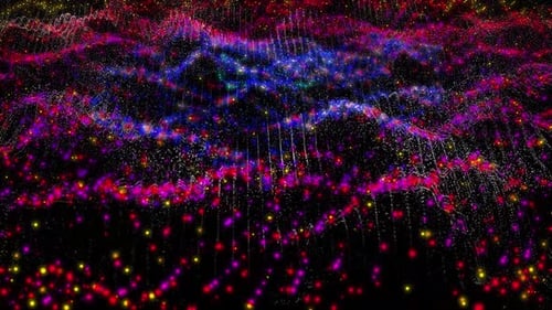 Abstract colorful dot line particle wave dynamic shape background