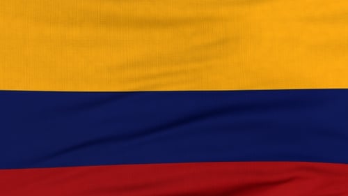 Realistic Waving Flag of Colombia Loop