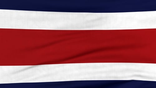 Costa Rica Flag Waving with Realistic Fabric Texture