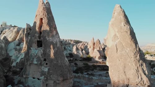 Aerial View of Fairy Chimneys Valleys in Cappadocia Nevsehir Turkey