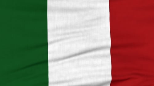 Realistic Waving Italy Flag Loop Animation