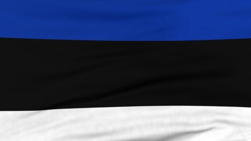 Realistic Waving Flag of Estonia with Fabric Texture