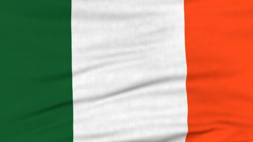 Waving Ireland Flag Seamless Loop