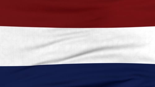 National Flag Of Holland Flying On The Wind