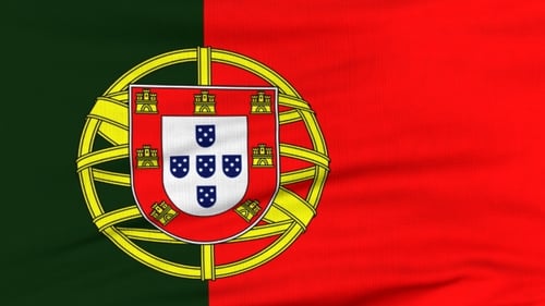Seamless Loop Portugal National Flag Waving Animation