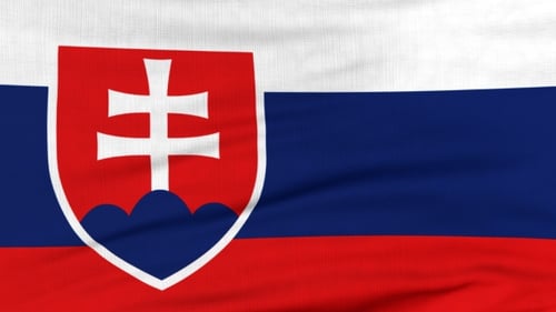 Slovakia National Flag Waving Realistic Animation