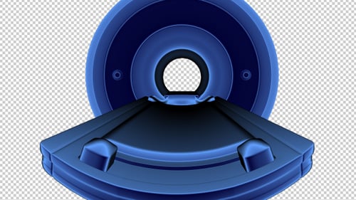 Futuristic Blue Medical Scanner Tunnel Transition