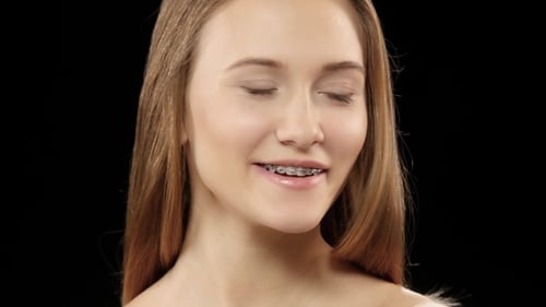 Teen Girl with Braces Smiling