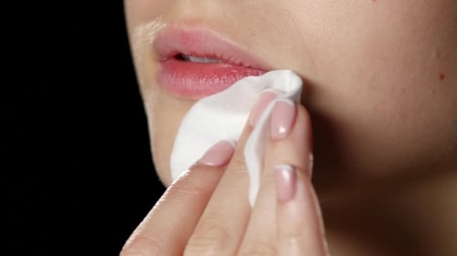 Cleaning Skin. Skin Around The Mouth. Black.
