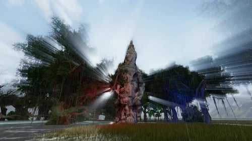 Mystical Nature Scene with Volumetric Light Rays