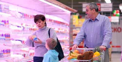 Family In Supermarket