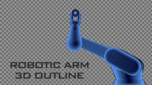 Futuristic Transparent 3D Robotic Arm Animation