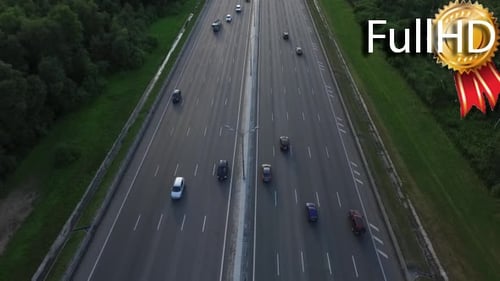Aerial View of Traffic on a Motorway Ring Road