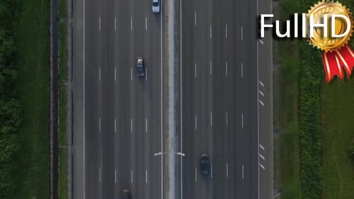 Aerial View of Traffic on the Motorway