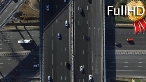 Aerial View of Highway Interchange in Moscow