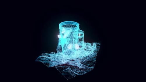 Industrial Vase Hologram Rotating Hd