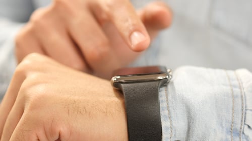 Close Up of Using Smartwatch