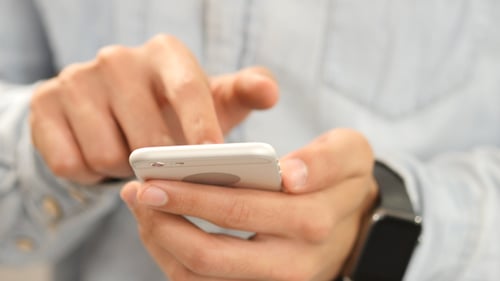 Close Up of Using Smartphone