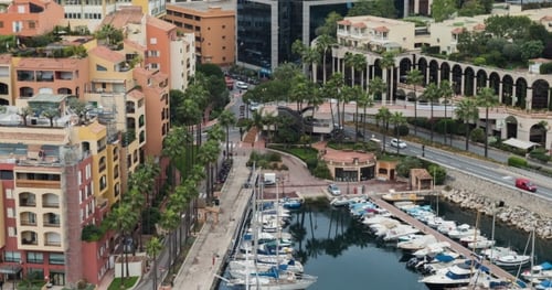 Express View Of The City From The Bay, Where Mooring For Luxury Yachts.