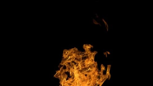 Animated Realistic Fire Flames with Alpha Channel