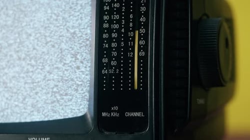 Retro Television Displaying Static