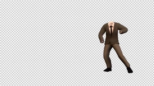 3D Animated Business Suit Dancing Loop with Alpha Channel