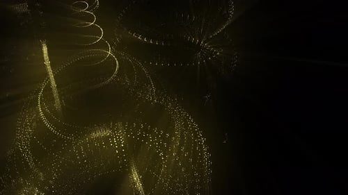 Abstract Particle Trails and Golden Light Rays Loop Background