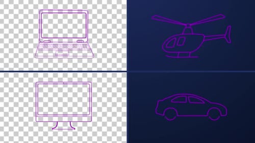 Minimalist Animated Outline Icons Drawing Pack