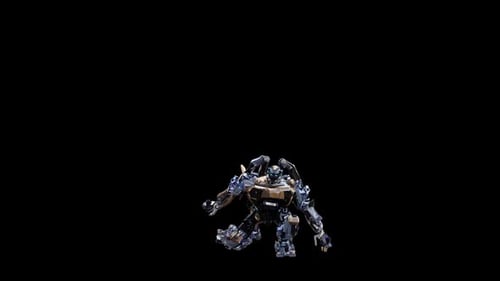 Futuristic 3D Robot Performing Dance Moves Loop