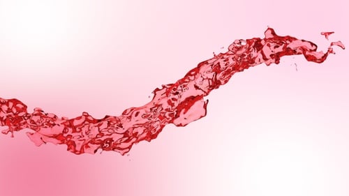 Fluid Red Liquid Splash Transition with Alpha Channel