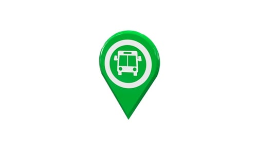 Bus Station Map Pointer Green V2