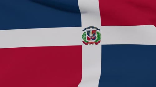 Waving Dominican Republic Flag Realistic Loop