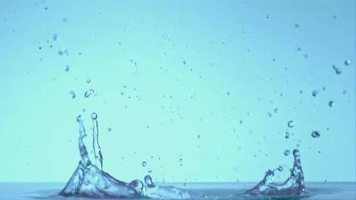 Abstract Splash of Clean Water on Blue Background