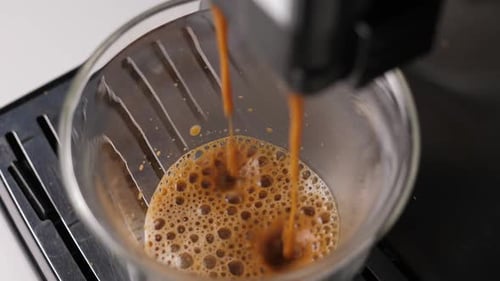 Making Espresso Drink with Espresso Machine