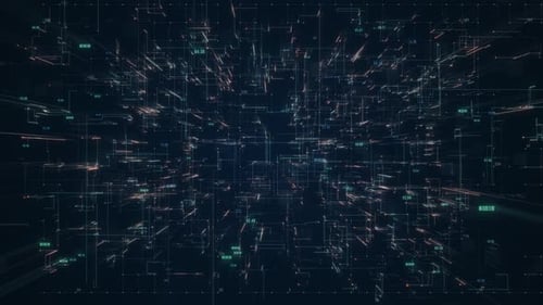 Futuristic Digital Grid Network Loop Background