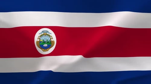 Realistic Waving Costa Rica Flag Animation