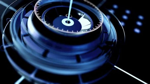 Futuristic Blue Digital Gear Animation