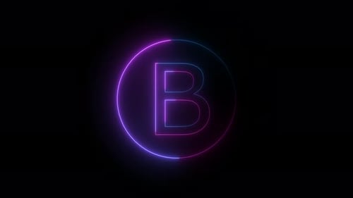 Animación de introducción al Logo de texto B de luz neón rosa azul