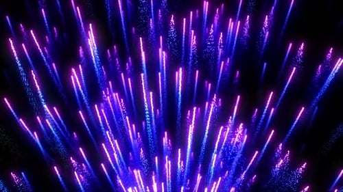 Abstract Neon Particle Trails Bursting Upwards Background