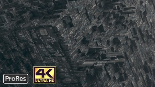 Animated Futuristic Tech City Cube Background