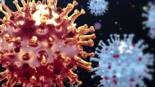 Rotating 3D Virus Cell Medical Background Animation