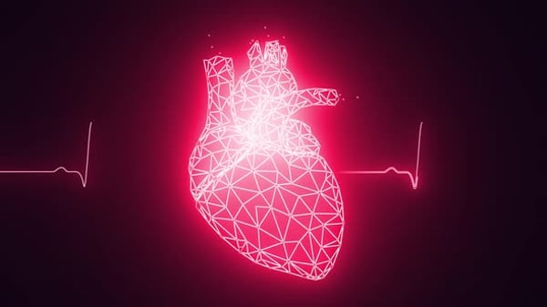 Digital Polygonal Heartbeat with Glowing ECG Line Animation ...