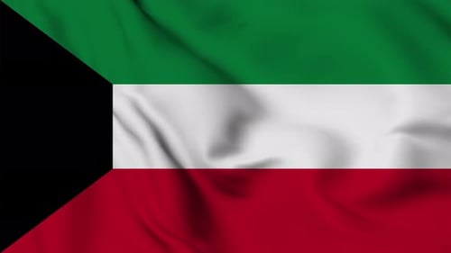 Realistic Waving Kuwait National Flag