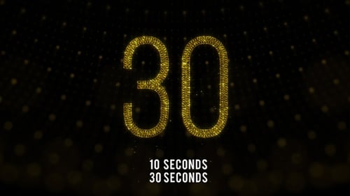 Golden Particle Countdown with Dynamic Glitter Effect