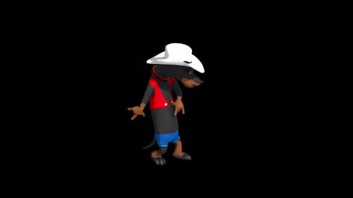 3D Cartoon Dachshund Dog Character Dancing Animation