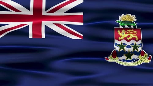 Cayman Islands Flag Waving Realistic Animation
